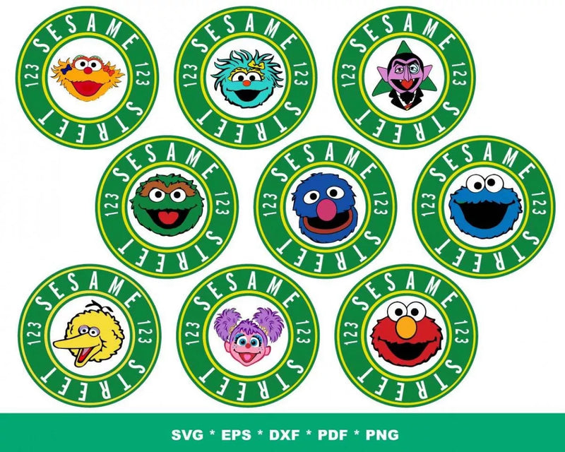 Sesame Street Clipart Bundle, PNG & SVG Cut Files for Cricut / Silhouette