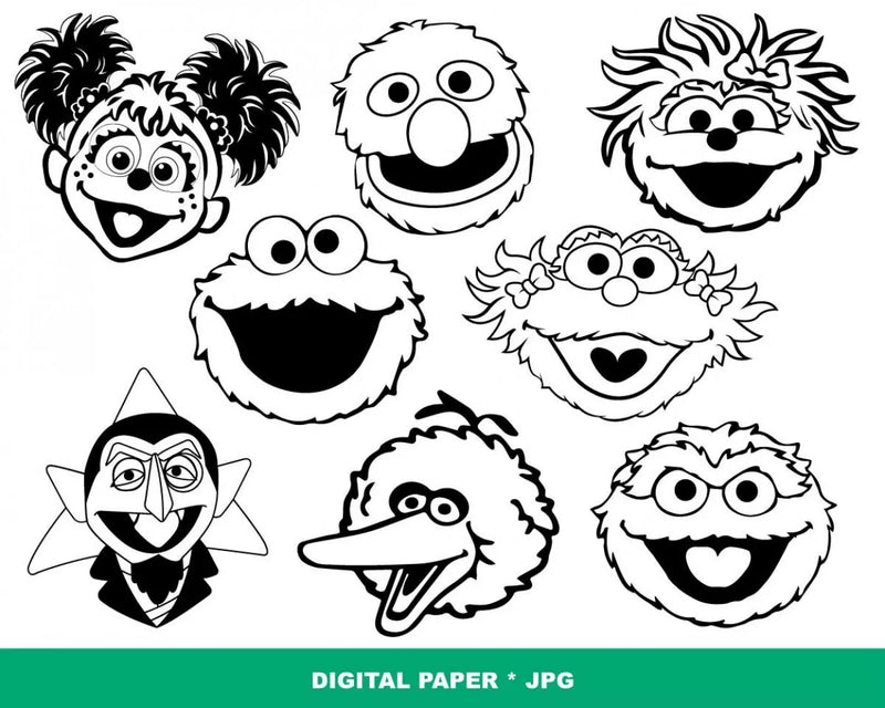 Sesame Street Clipart Bundle, PNG & SVG Cut Files for Cricut / Silhouette