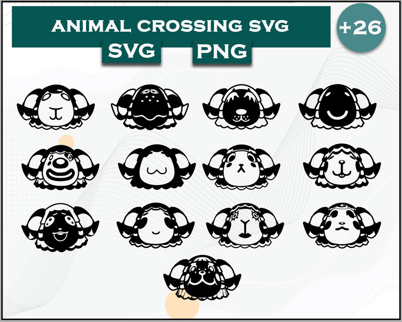 26+ Sheep Svg Bundle, Animal Crossing Svg Bundle, Animal Crossing Svg, Cartoon svg, png digital file