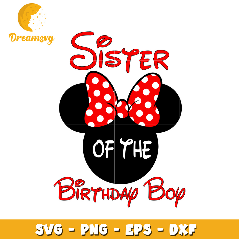 Disney minnie sister of the birthday boy svg