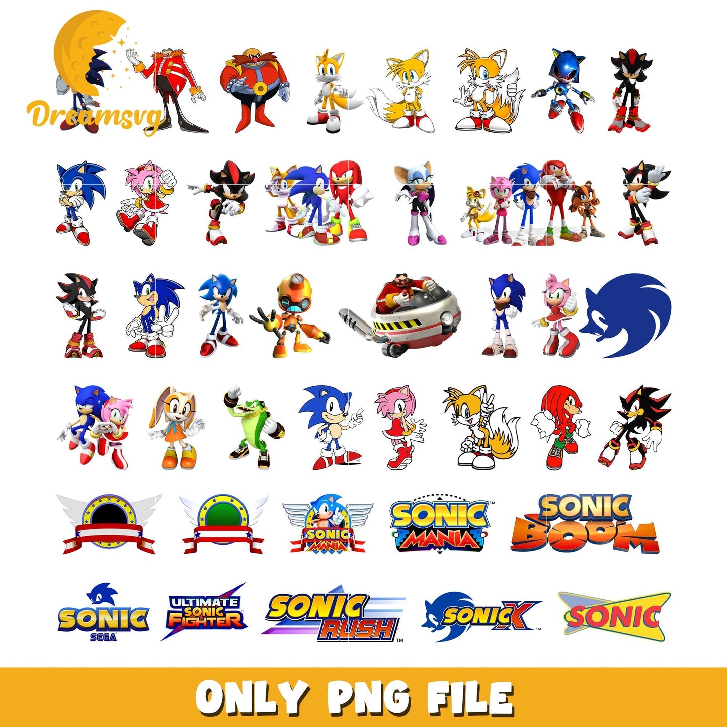 Sonic the hedgehog characters bundle png, Sonic mania png