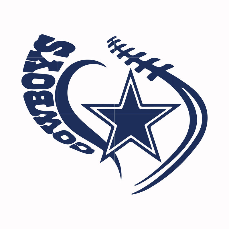 Cowboys heart, svg, png, dxf, eps file NFL0000100