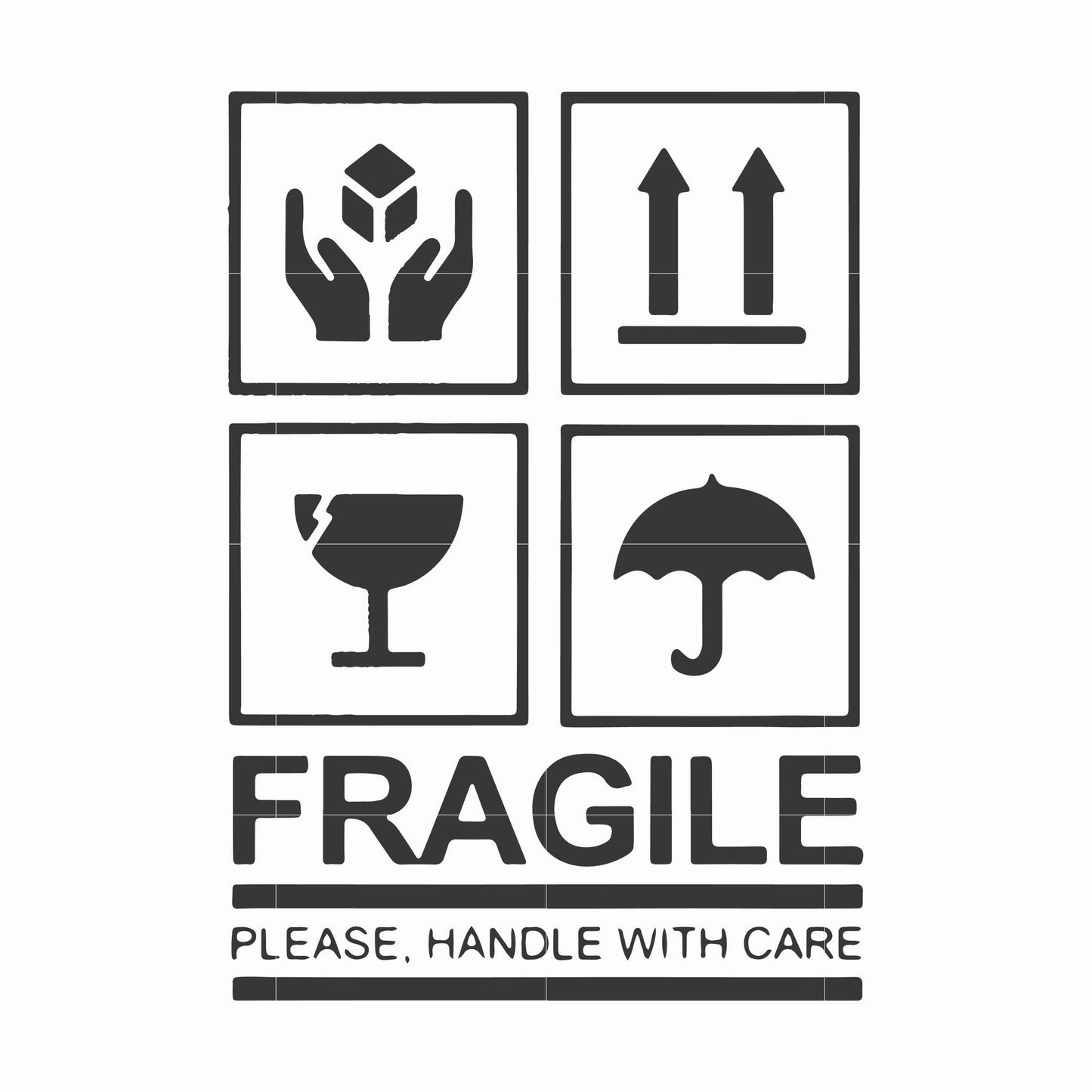 Fragile please handle with care svg, png, dxf, eps file FN000567