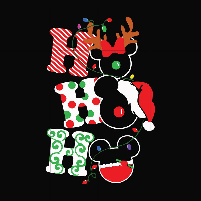 Ho Ho Ho Christmas Mickey Heads svg, png, dxf, eps digital file NCRM0100