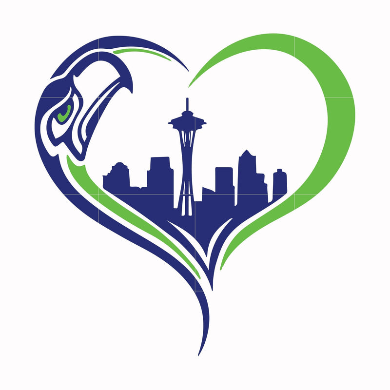 Seahawks heart, svg, png, dxf, eps file NFL0000139