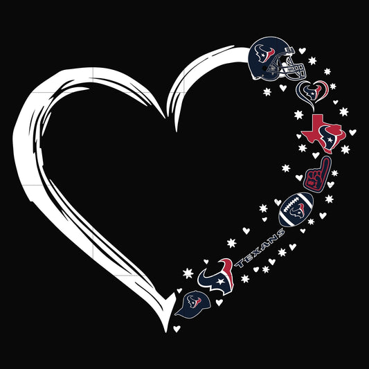 Houston Texans heart svg, Texans svg, png, dxf, eps digital file NNFL0094