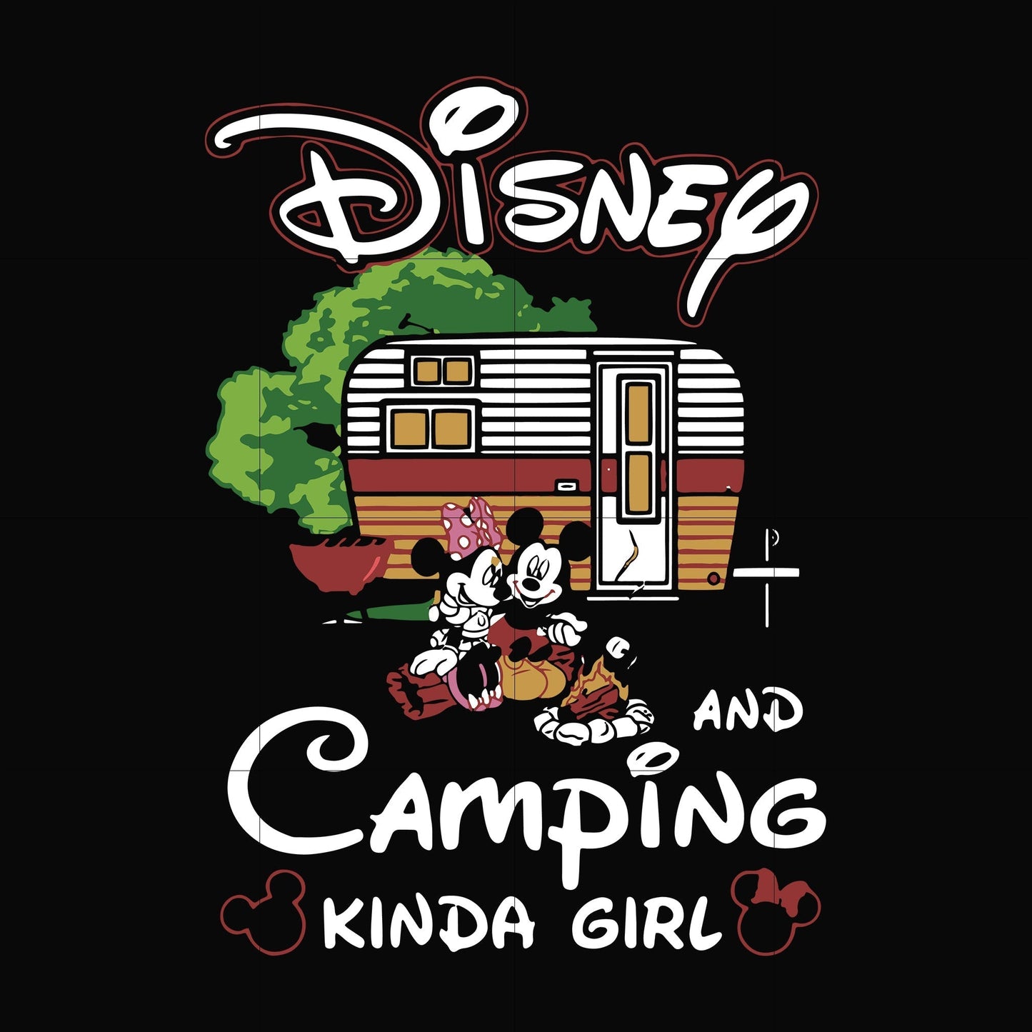 Disney and camping kinda girl svg, png, dxf, eps file FN00091