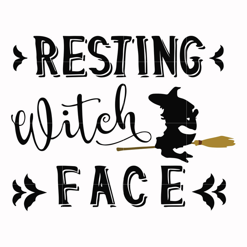 Resting witch face svg, halloween svg, png, dxf, eps digital file HLW24072022