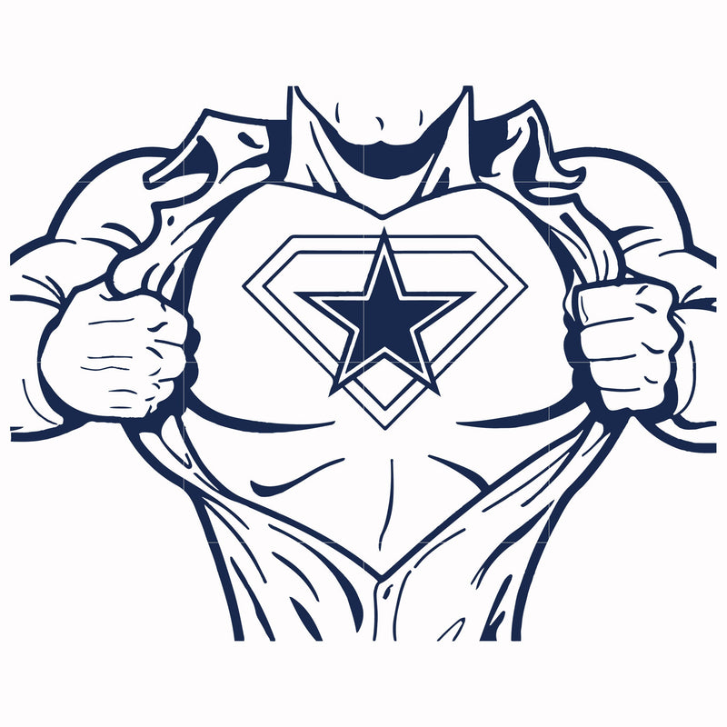 Cowboys superman, svg, png, dxf, eps file NFL0000192