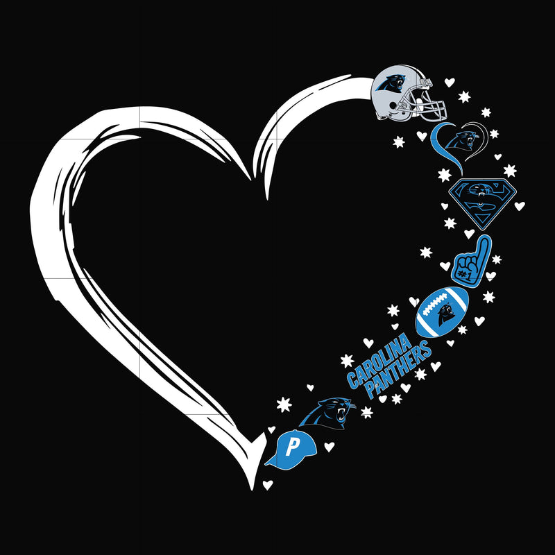 Carolina Panthers heart svg, Carolina Panthers svg, png, dxf, eps digital file NNFL0091