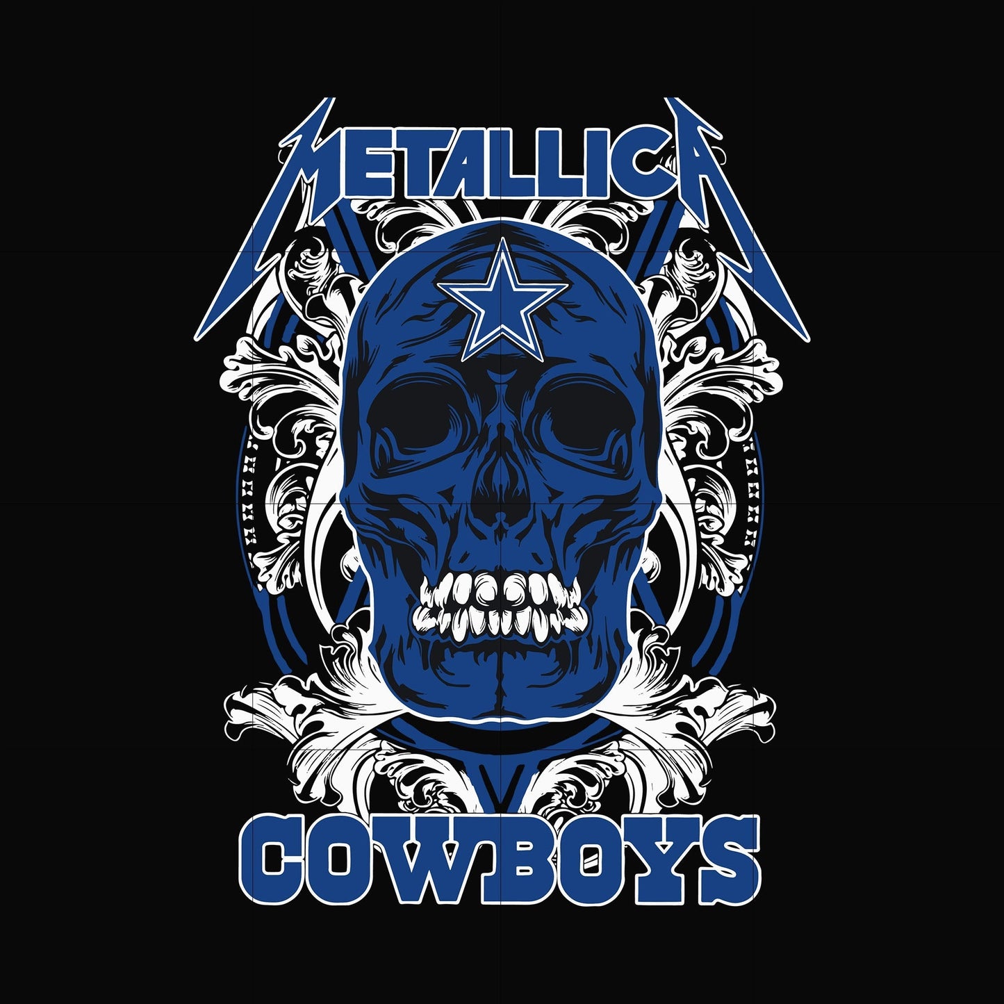 Skull Metallica Dallas Cowboys svg, png, dxf, eps digital file NNFL0001
