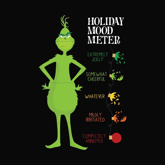 Holiday mood meter svg, grinch svg, png, dxf, eps digital file NCRM0062