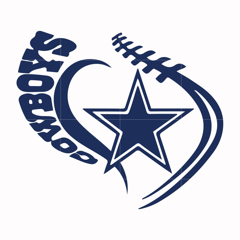 Cowboys heart, svg, png, dxf, eps file NFL0000202