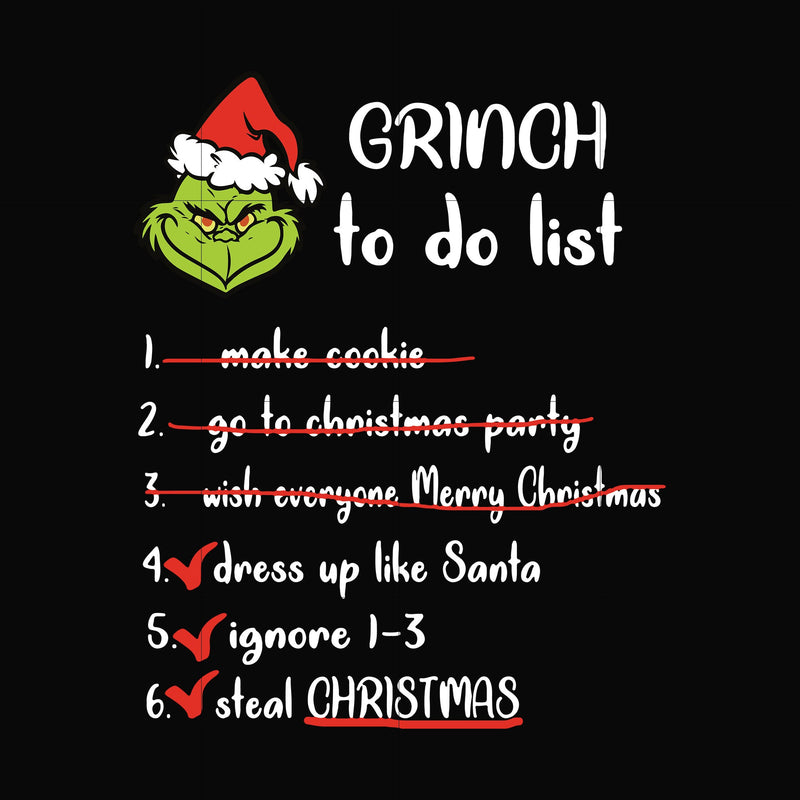 Grinch to do list svg, christmas svg, png, dxf, eps digital file NCRM1607209