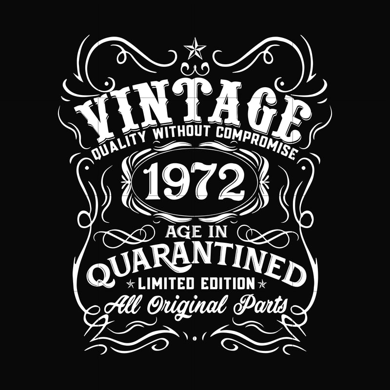 Vintage 1972 age in quarantined limited edition svg, limited edition svg,1972 birthday svg, png, dxf, eps digital file NBD0099