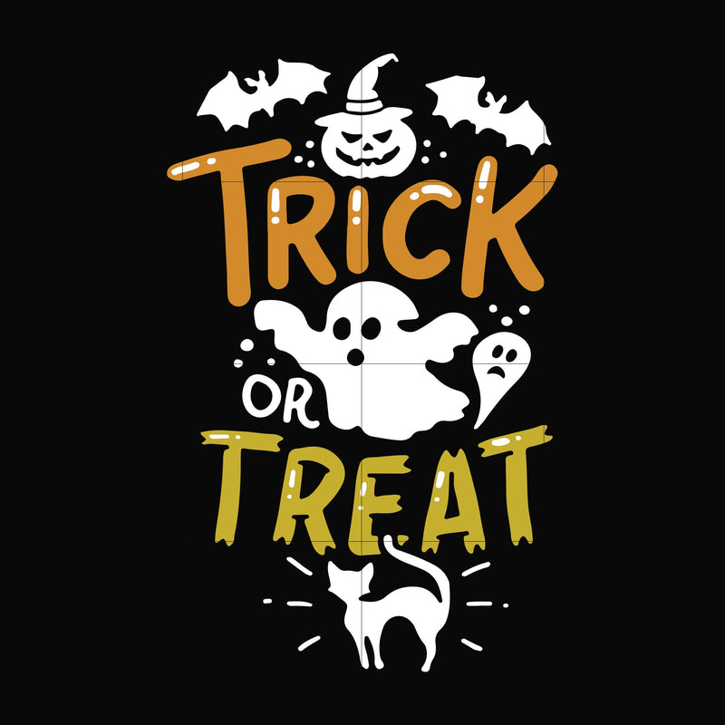 Trick or treat svg, halloween svg, png, dxf, eps digital file HLW1707202