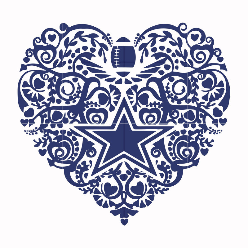 Cowboys heart, svg, png, dxf, eps file NFL0000106