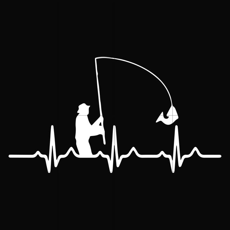 Beat heart fishing svg, png, dxf, eps digital file OTH0080