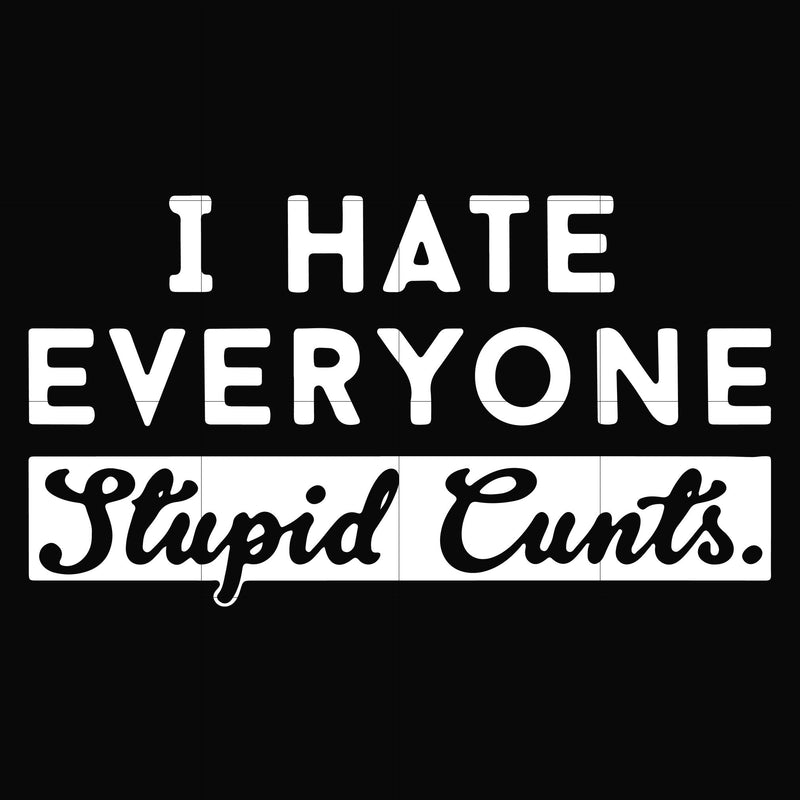 I hate everyone stupid cunts svg, png, dxf, eps digital file TD31072017