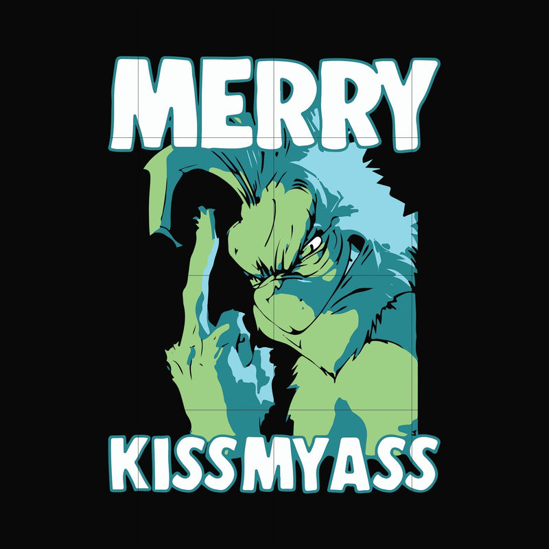 Merry kissmyass svg, grinch svg, png, dxf, eps digital file NCRM0065