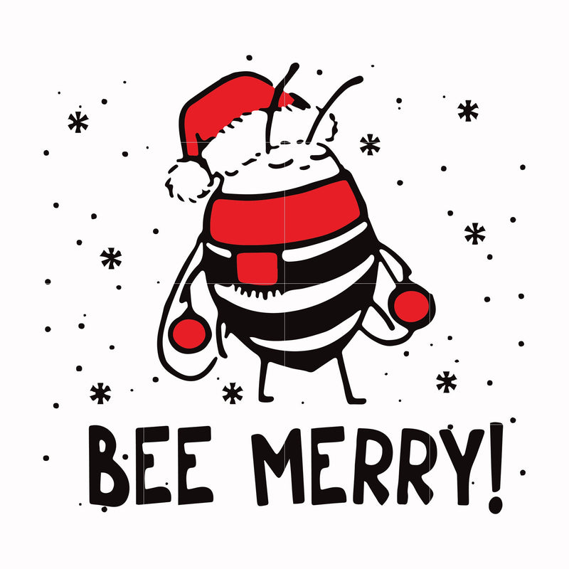 Bee merry svg, christmas svg, png, dxf, eps digital file NCRM0015