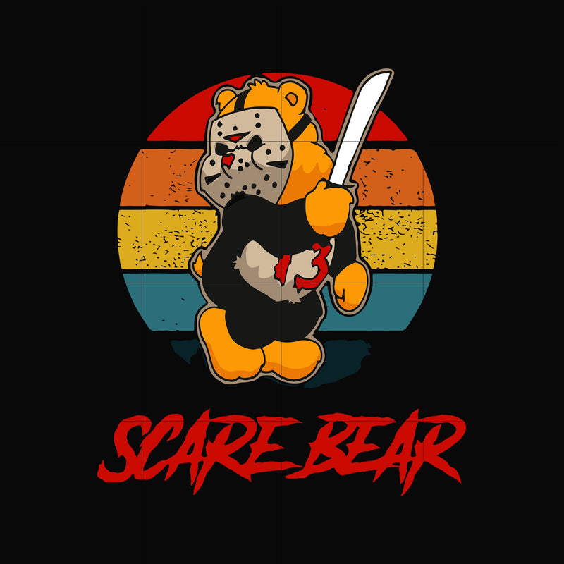 scare bear svg, halloween svg, png, dxf, eps digital file HLW0005