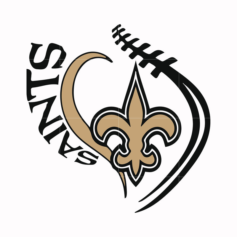 New Orleans Saints heart, svg, png, dxf, eps file NFL0000144