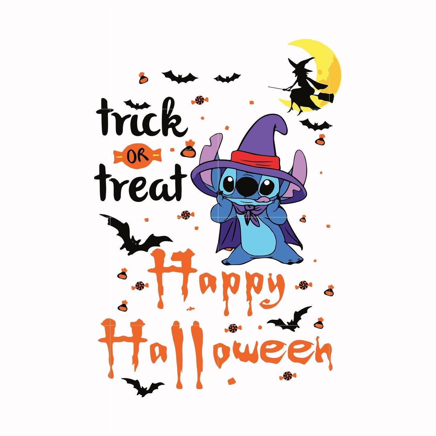Trick or treat svg, happy halloween svg, png, dxf, eps digital file HLW1707205
