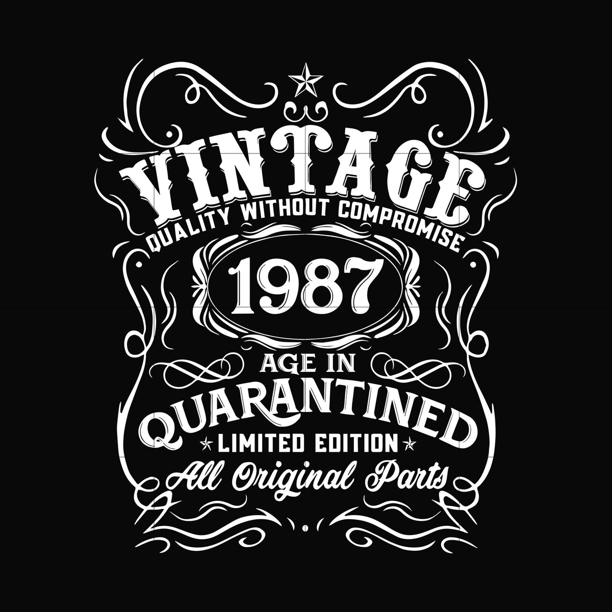 Vintage 1987 age in quarantined limited edition svg, limited edition svg, 1987 birthday svg, png, dxf, eps digital file NBD0114