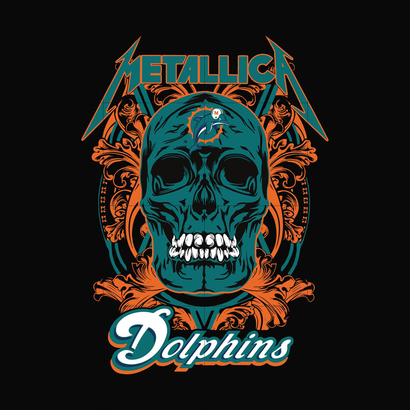 skull metallica Miami Dolphins svg, png, dxf, eps digital file NNFL00017