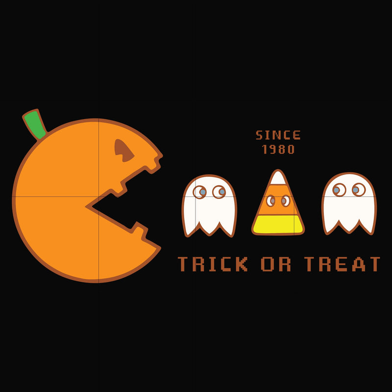 Since 1980 trick or treat pacman svg, halloween svg, png, dxf, eps digital file HWL23072046