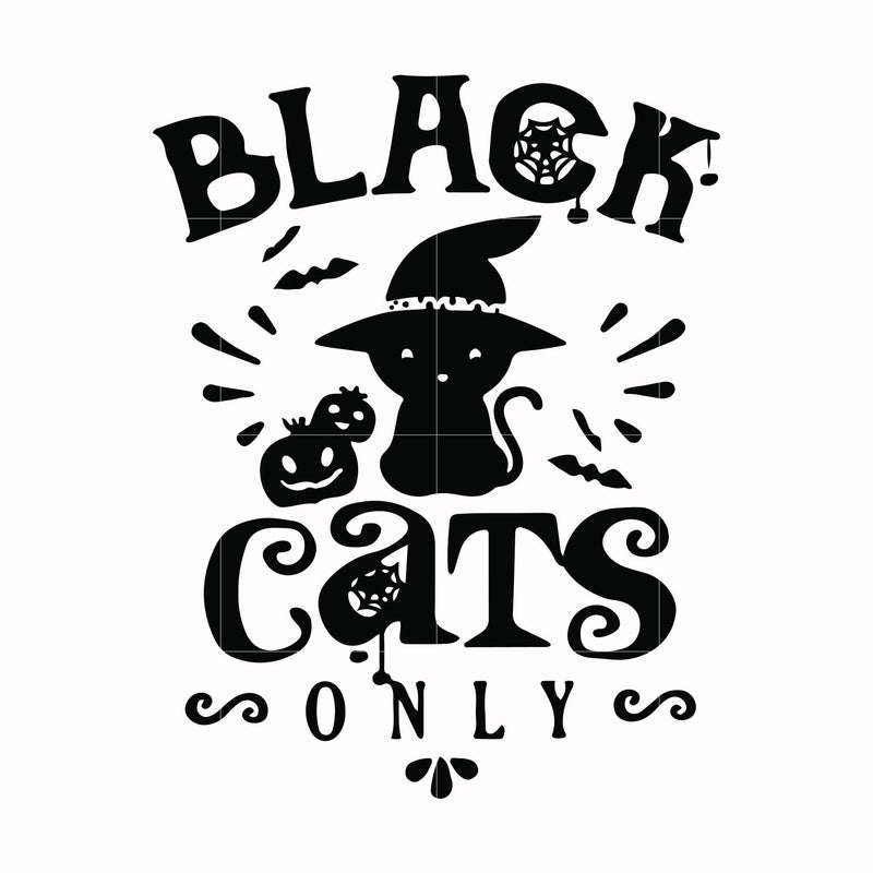 Black cat only svg, halloween svg, png, dxf, eps digital file HLW2107219