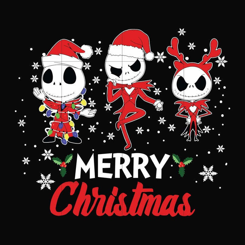 Jack skellington merry christmas svg, png, dxf, eps digital file NCRM0103