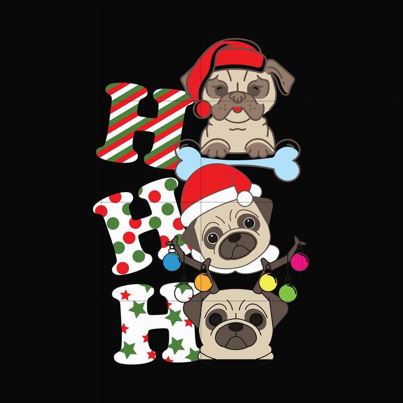 Hhh pug christmas svg, png, dxf, eps digital file NCRM0023