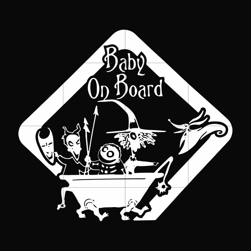 Baby on board svg, halloween svg, png, dxf, eps digital file HLW2407203