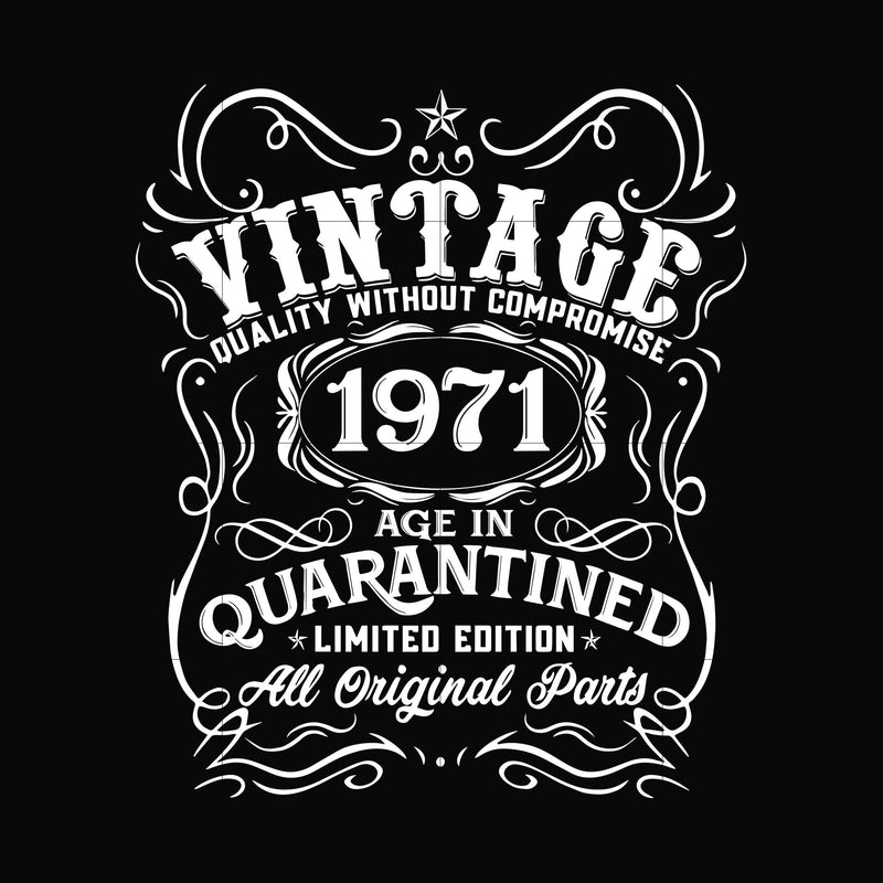 Vintage 1971 age in quarantined limited edition svg, limited edition svg, 1971 birthday svg, png, dxf, eps digital file NBD0098