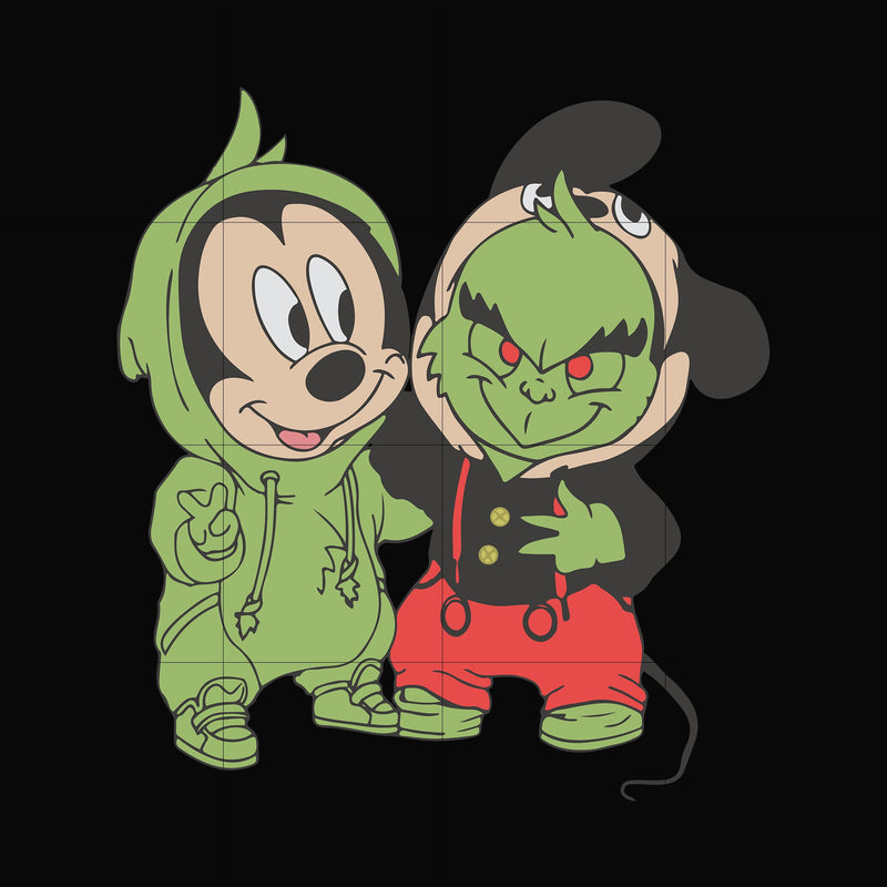 Baby Grinch And Mickey Mouse svg, png, dxf, eps digital file NCRM0064