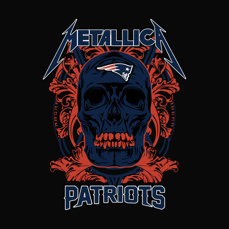 Skull Metallica New England Patriots svg png, dxf, eps digital file NNFL0007