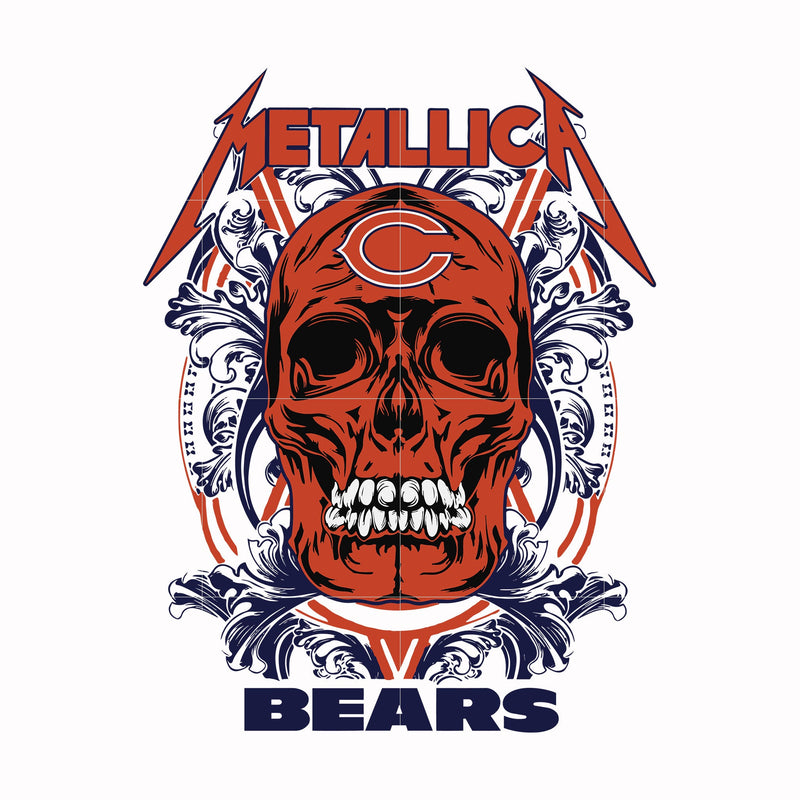 skull metallica Chicago Bears svg, png, dxf, eps digital file NNFL00024