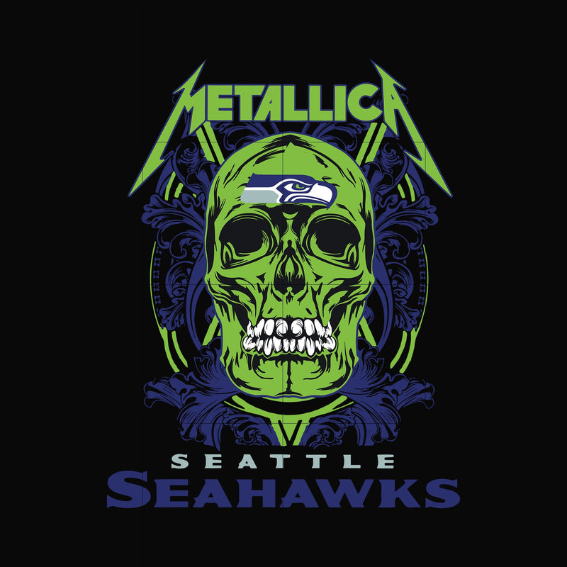 skull metallica Seattle Seahawks svg, png, dxf, eps digital file NNFL00028