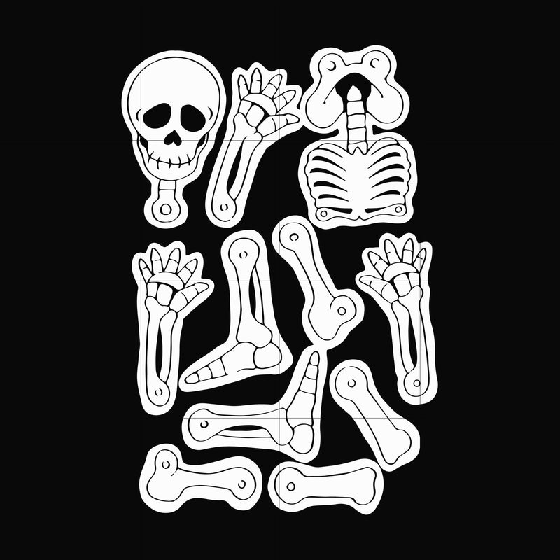 Glow in the dark skeleton svg, halloween svg, png, dxf, eps digital file HLW2207208