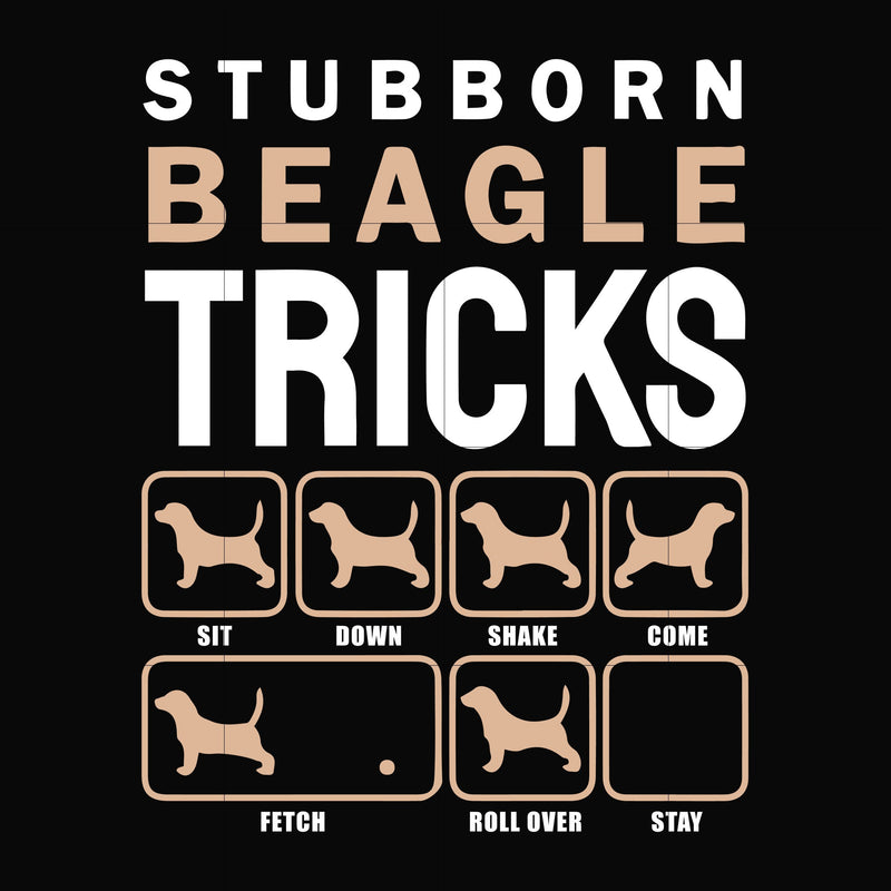 Stubborn beagle tricks svg, png, dxf, eps digital file HLW2007206