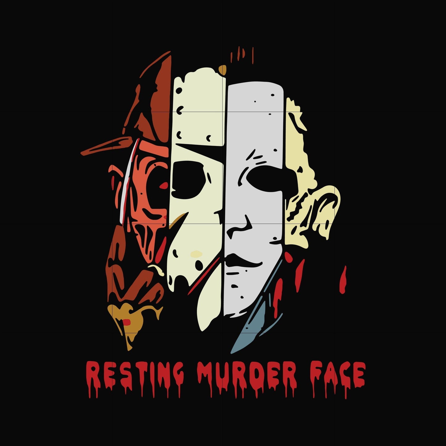 Resting murder face svg, png, dxf, eps digital file HLW0161