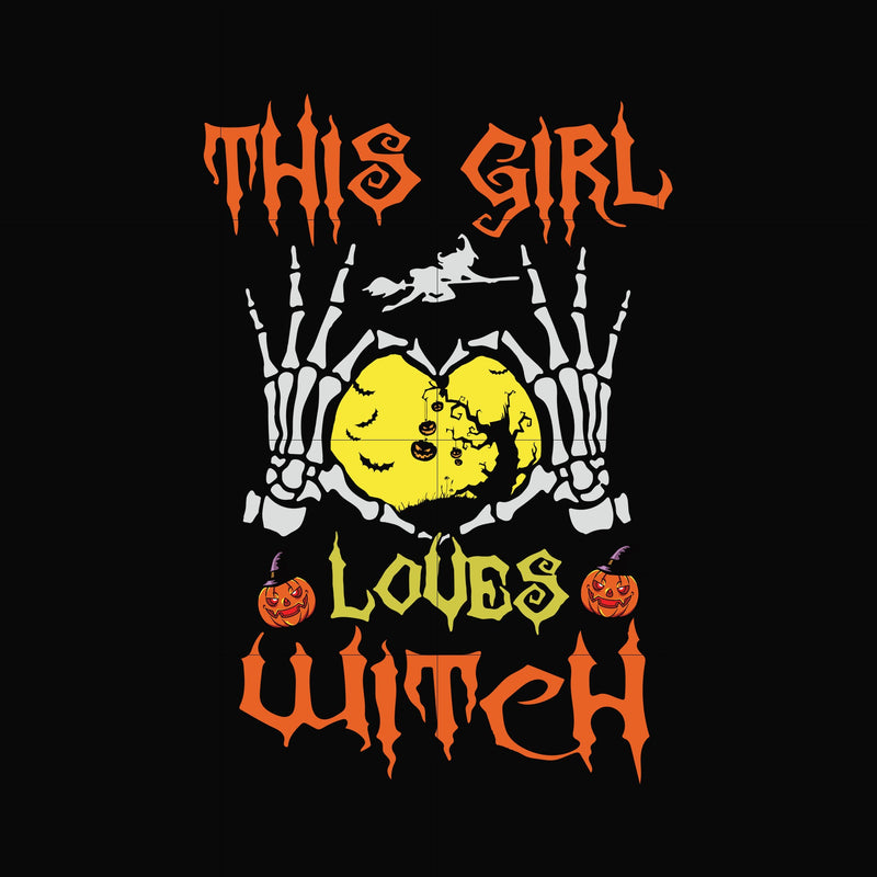 This girl loves witch svg, png, dxf, eps, digital file HLW0089