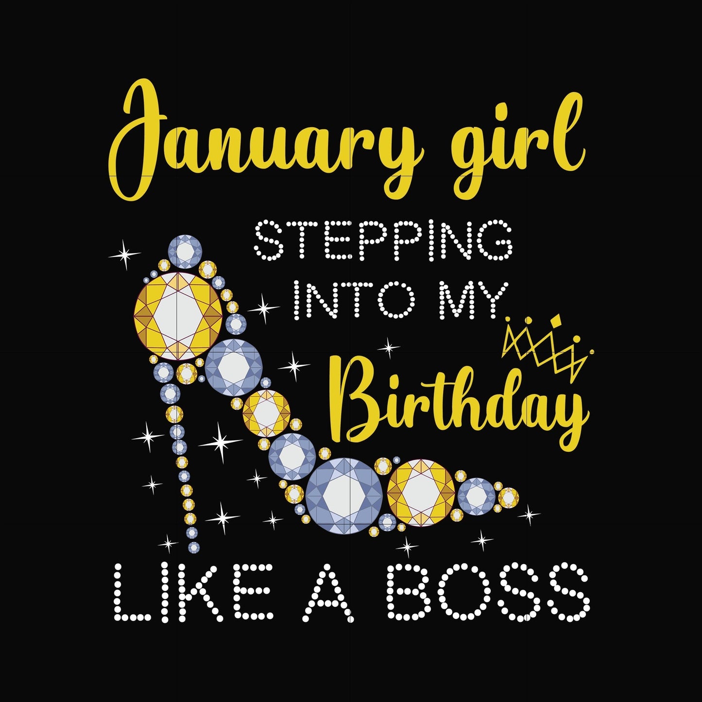 January girl stepping into my birthday like a boss svg, png, dxf, eps digital file BD0026