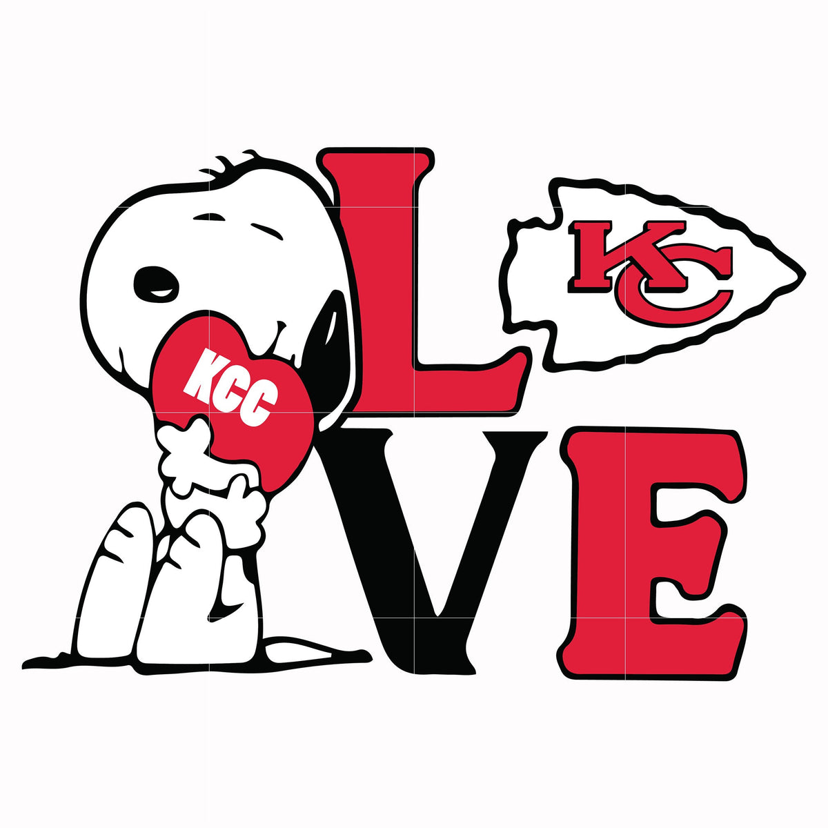 snoopy love Kansas City Chiefs svg, png, dxf, eps digital file TD15