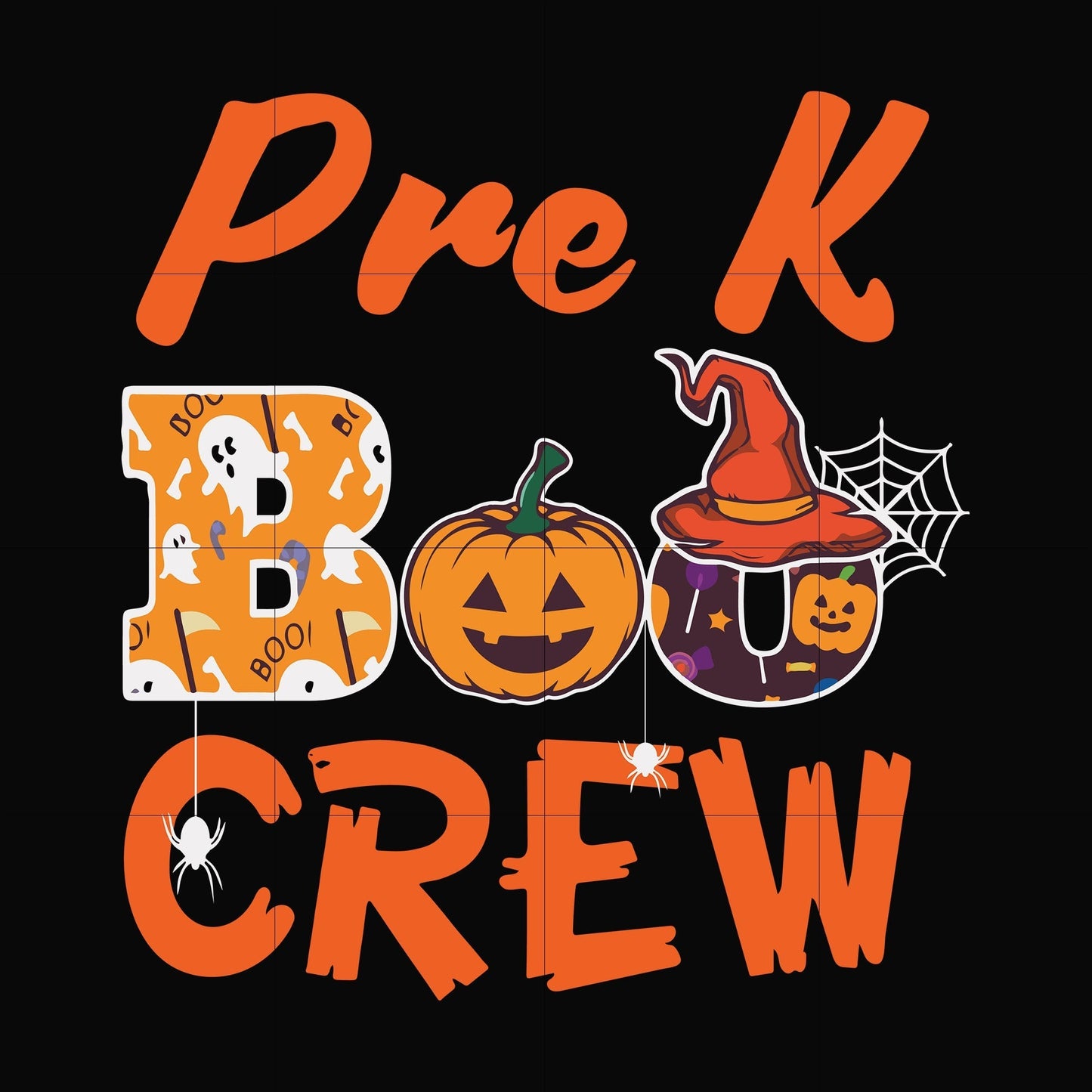 Pre k boo crew svg, halloween svg, png, dxf, eps digital file HLW2007209