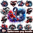 Spiderman  Splash and Watercolor png bundle