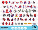 Spider-Man clipart bundle + alphabet, Spiderman SVG cut files for Cricut / Silhouette, Superhero Spider-man PNG
