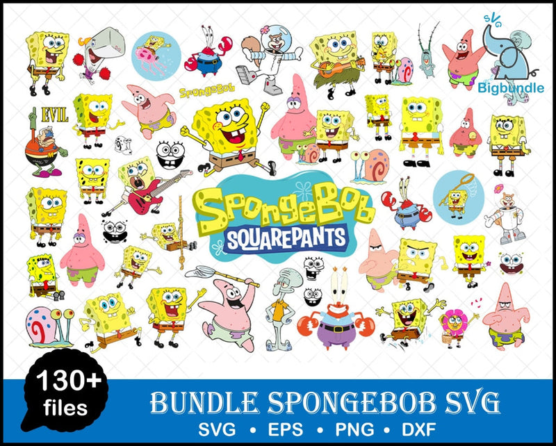 Spongebob Svg Bundle, Spongebob Png, Spongebob Birthday Svg, Spongebob Clipart, Patrick Star Svg, Sandy Cheeks Svg, Plankton Svg